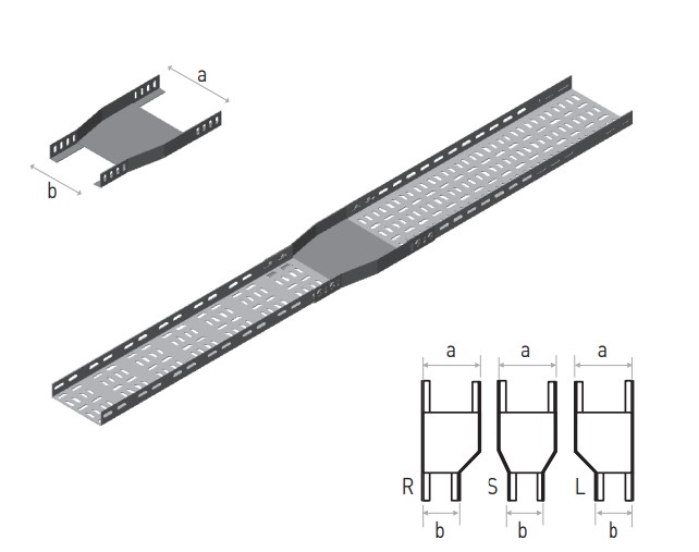 Verloop / reduceer stuk kabelgoot