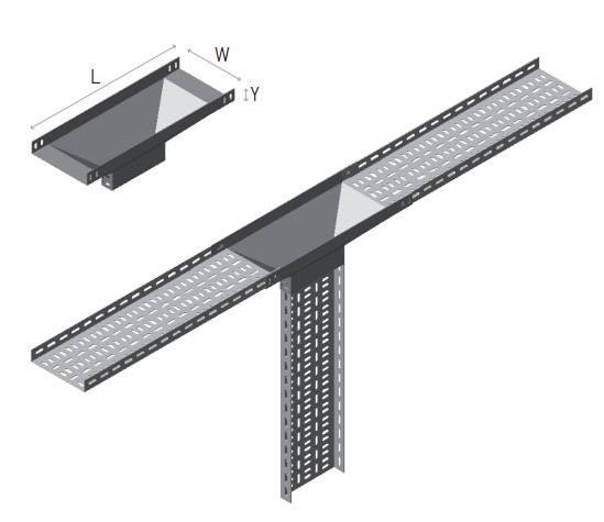 Verticale aftak stuk naar kabelgoot